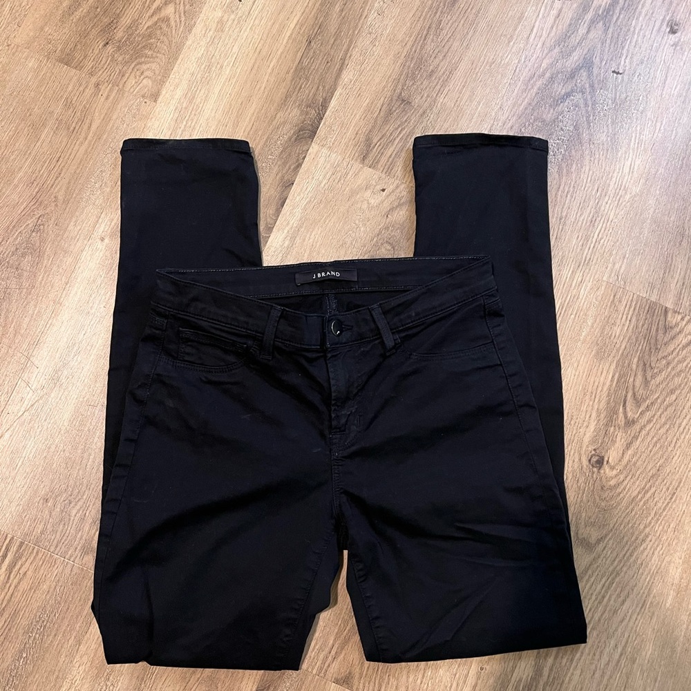 Size 28 J Brand‎ ripped knee skinny black jeans